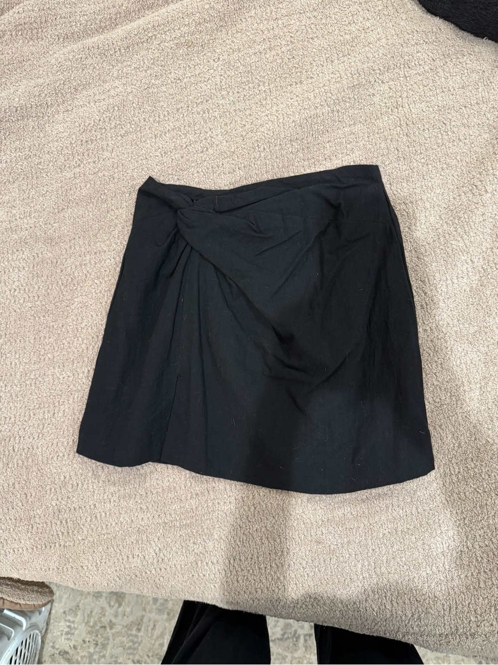 Women's Black Twist Front Mini Skirt